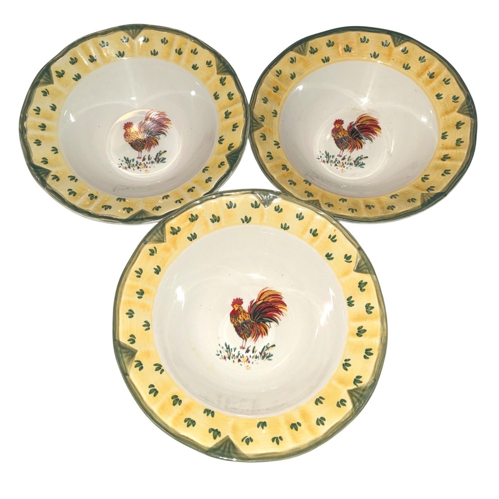 Farmhouse Rooster Bowl Set Country Kitchen Gibson Everyday 8in